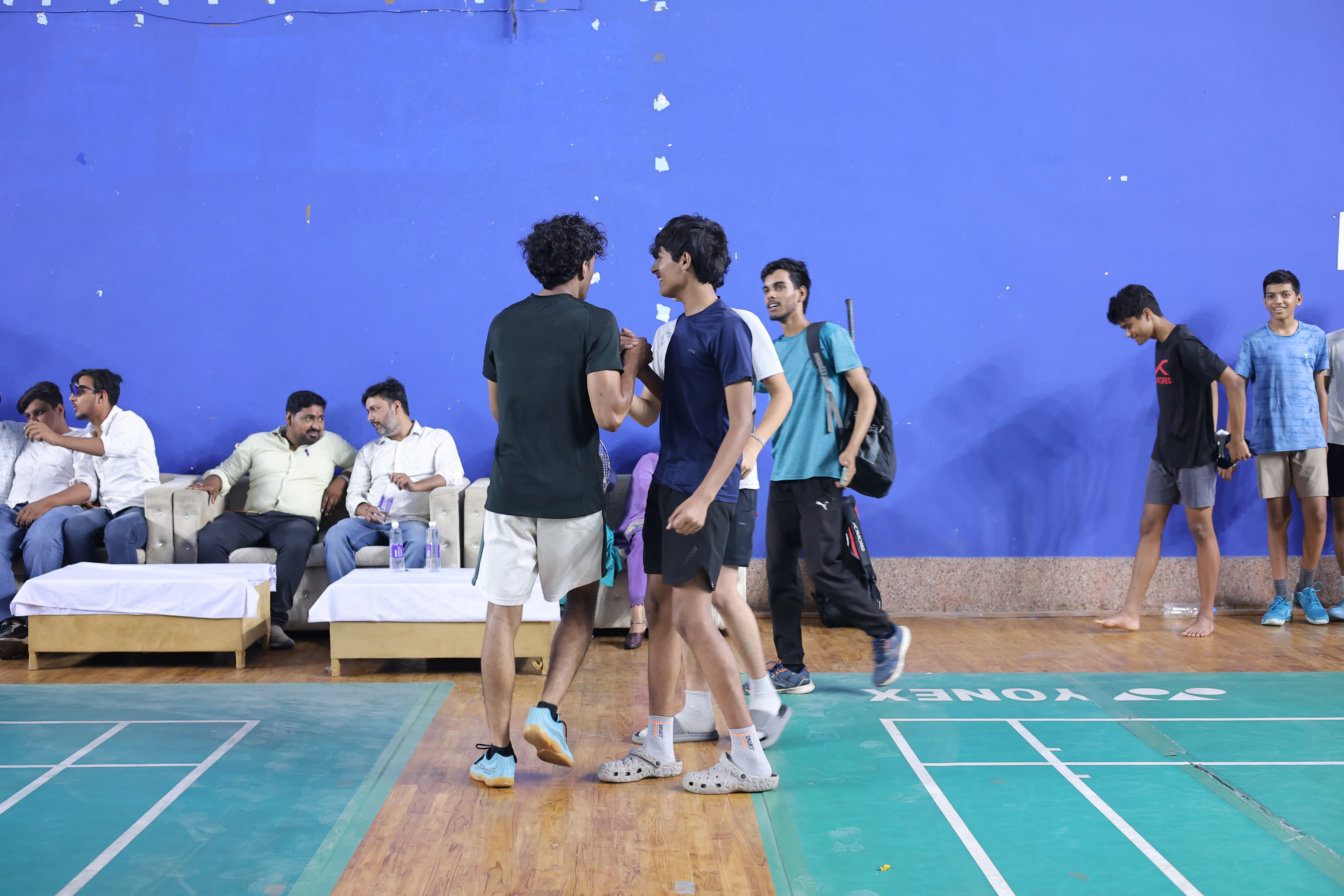 Badminton tournament moment