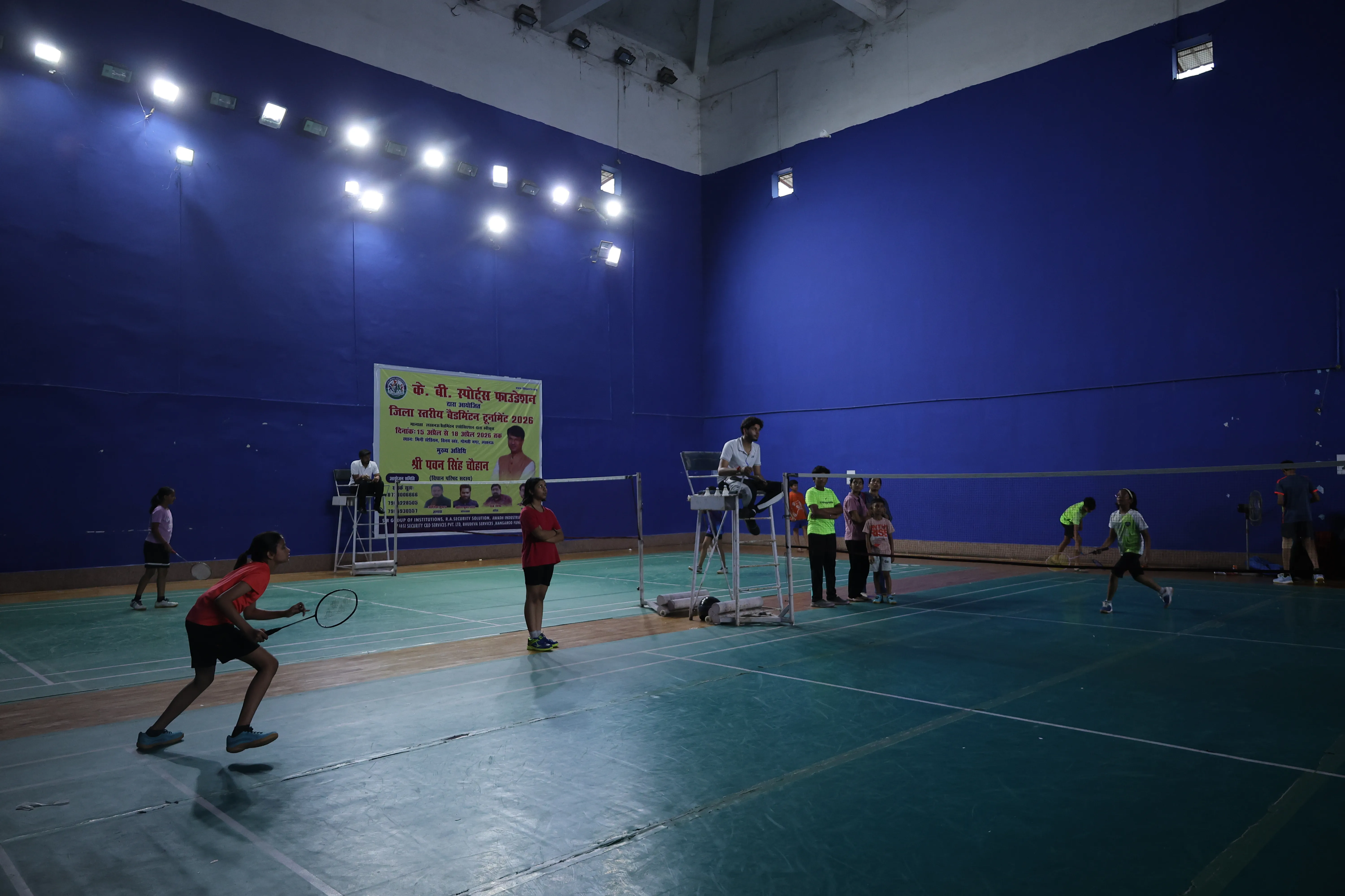 Badminton tournament moment